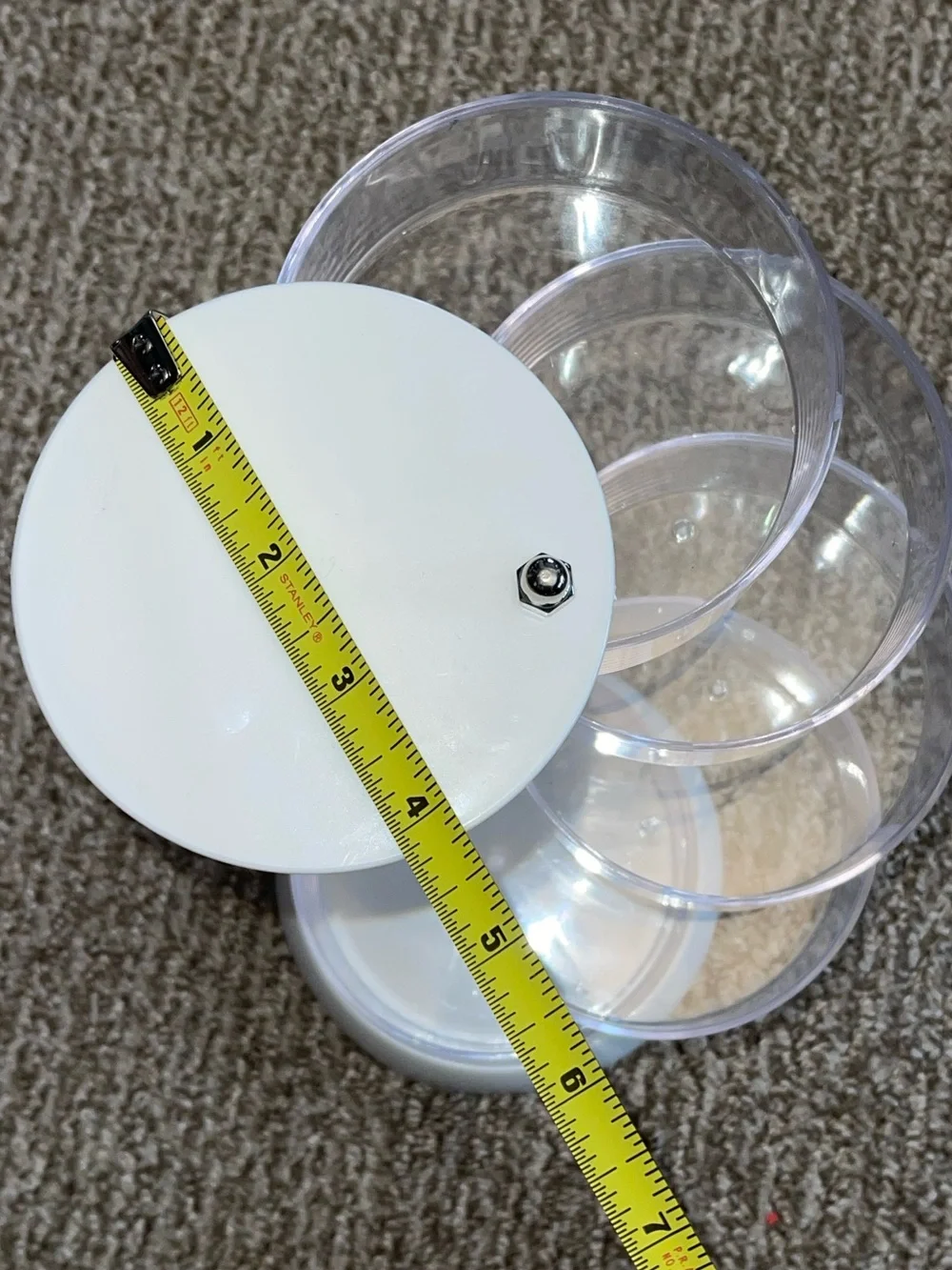 Source Unknown Clear Rotating Makeup Organizer with White Base